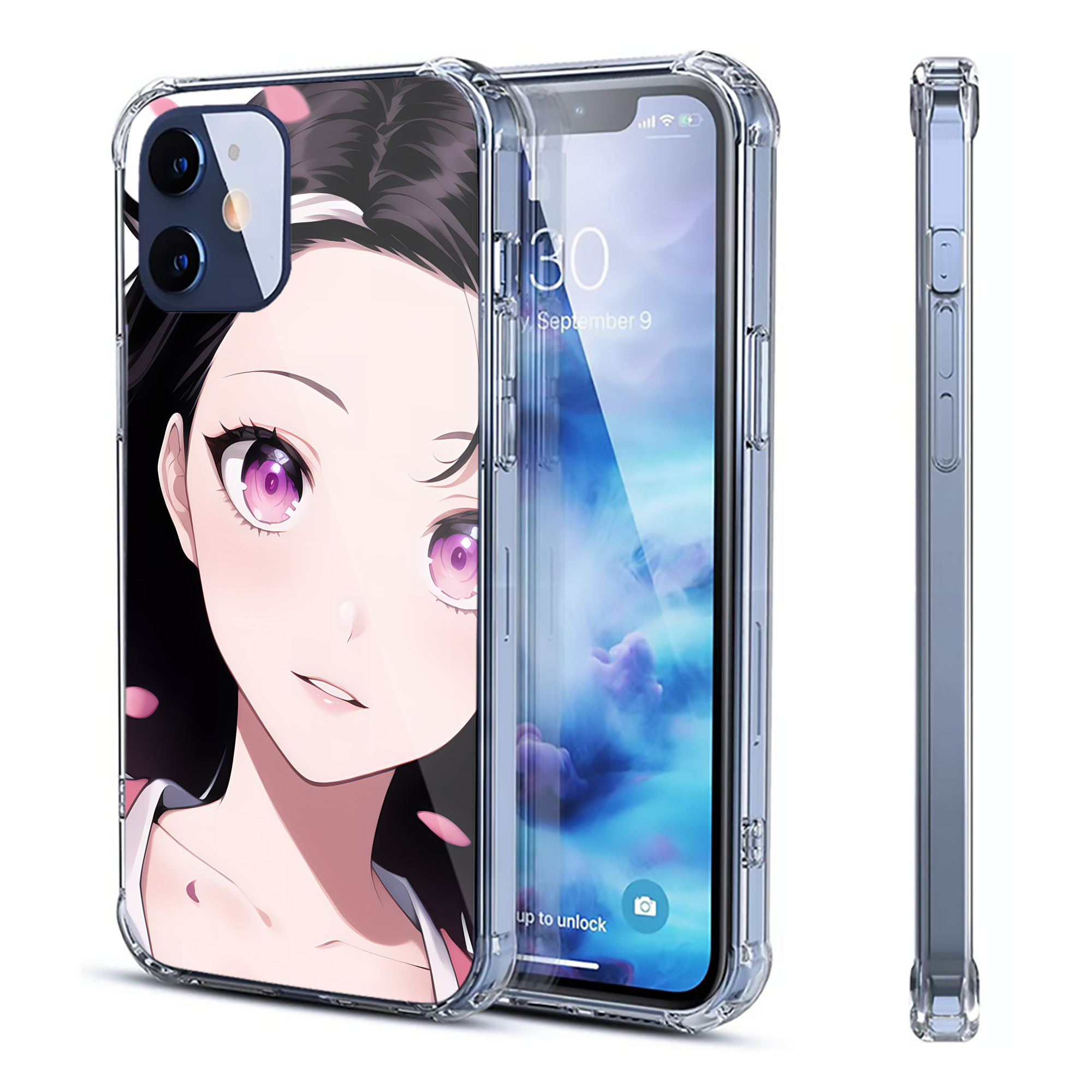 （画像用） 鬼滅の刃（きめつのやいば）竈門 禰󠄀豆子／かまど ねずこ Kamado Nezuko 【iPhone 12シリーズ対応】透明スマホケース（クリアソフトケース）